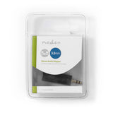 Sztereó audio adapter | 3.5 mm Dugasz | 6.35 mm Aljzat | Nikkelezett | Egyenes | ABS | Fekete | 1 db | Buborékfólia
