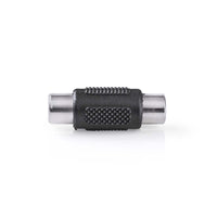 Mono audio adapter | RCA Aljzat | RCA Aljzat | Nikkelezett | Egyenes | ABS | Fekete | 1 db | Buborékfólia