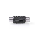 Mono audio adapter | RCA Aljzat | RCA Aljzat | Nikkelezett | Egyenes | ABS | Fekete | 1 db | Buborékfólia