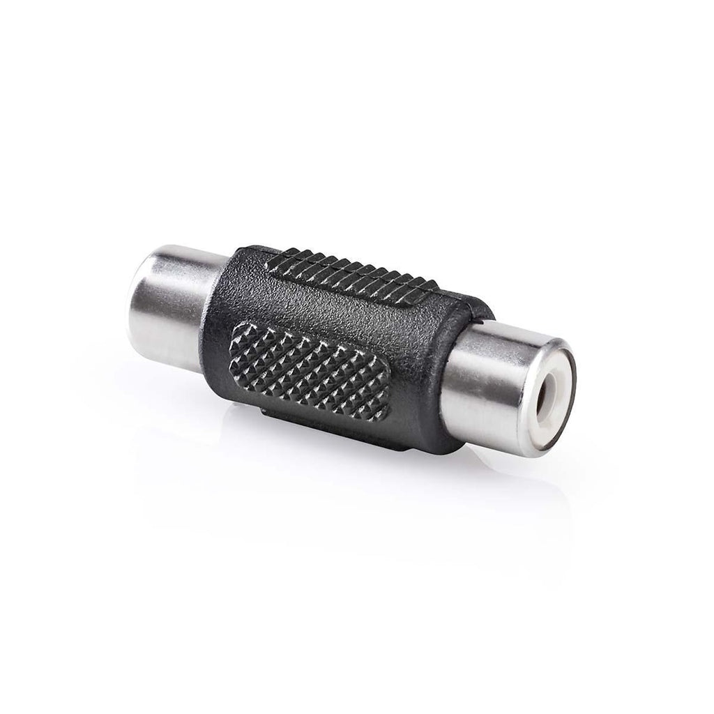Mono audio adapter | RCA Aljzat | RCA Aljzat | Nikkelezett | Egyenes | ABS | Fekete | 1 db | Buborékfólia