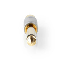 Mono audio adapter | 6.35 mm Dugasz | RCA Aljzat | Aranyozott | Egyenes | Fém | Ezüst | 1 db | Doboz