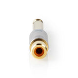 Mono audio adapter | 6.35 mm Dugasz | RCA Aljzat | Aranyozott | Egyenes | Fém | Ezüst | 1 db | Doboz