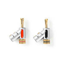 Banán csatlakozó | Egyenes | Dugasz | Aranyozott | Csavar | Bemenő kábel átmérő: 7.4 mm | Zinc Alloy | Ezüst | 2 db | Doboz-0