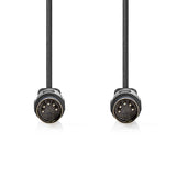 DIN audio kábel | DIN 5 Tűs Dugasz | DIN 5 Tűs Dugasz | Nikkelezett | 1.00 m | Kerek | PVC | Fekete | Label-1