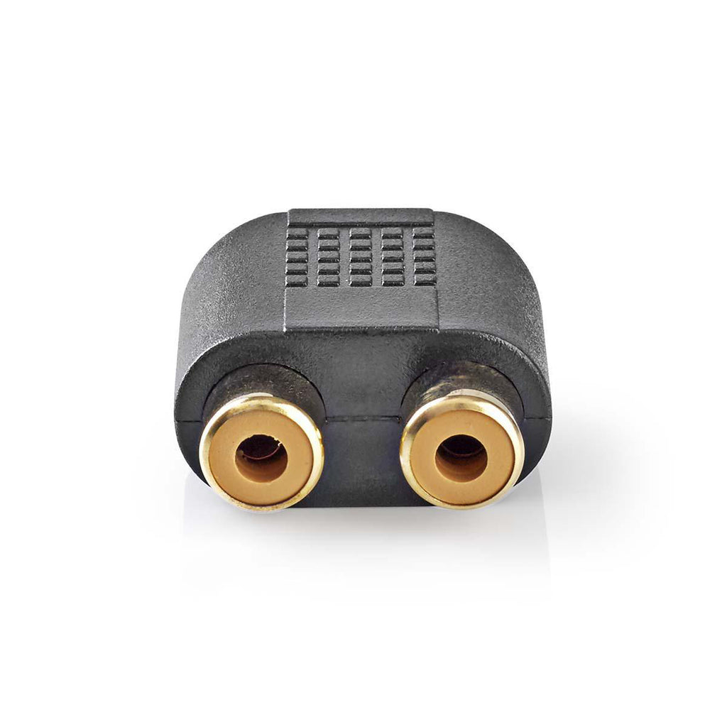 Sztereó audio adapter | 3.5 mm Dugasz | 2x RCA Aljzat | Aranyozott | Egyenes | ABS | Fekete | 10 db | Műanyag Zacskó