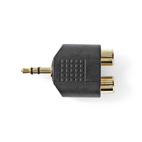Sztereó audio adapter | 3.5 mm Dugasz | 2x RCA Aljzat | Aranyozott | Egyenes | ABS | Fekete | 10 db | Műanyag Zacskó