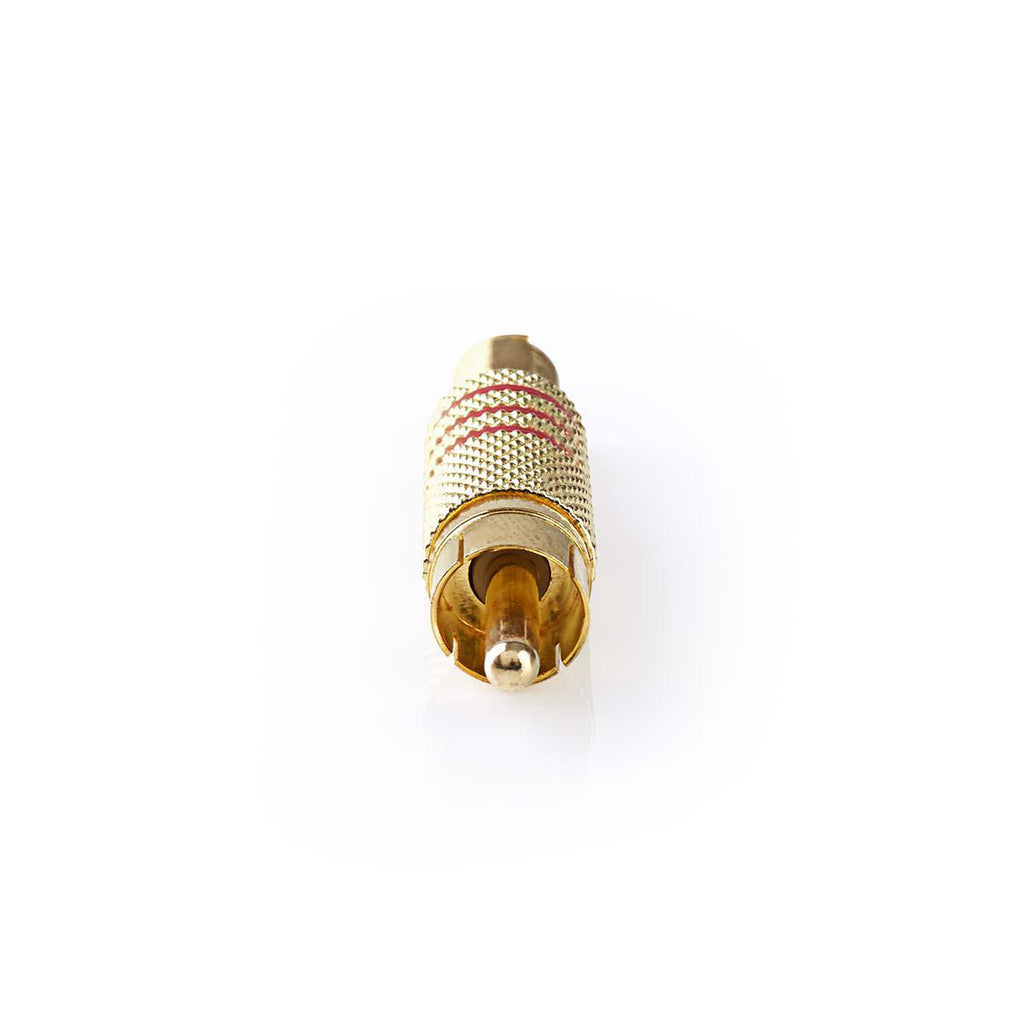 RCA csatlakozó | Egyenes | Dugasz | Aranyozott | Forrasztó | Bemenő kábel átmérő: 7.0 mm | Fém | Arany/Piros | 10 db | Műanyag Zacskó