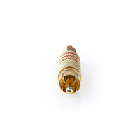 RCA csatlakozó | Egyenes | Dugasz | Aranyozott | Forrasztó | Bemenő kábel átmérő: 7.0 mm | Fém | Arany/Piros | 10 db | Műanyag Zacskó