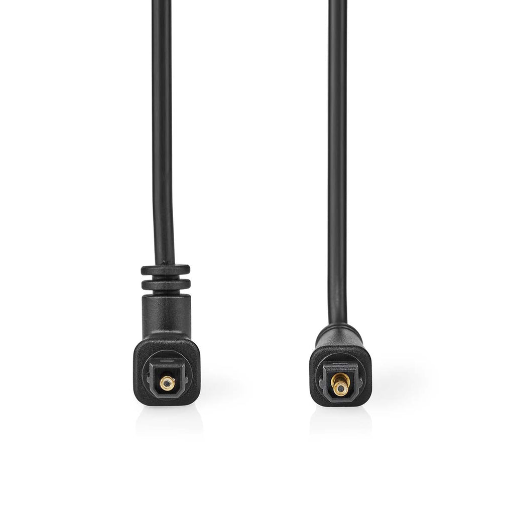 Optikai Audió Kábel | TosLink Dugasz | TosLink Dugasz | Forgatható | 1.00 m | Kerek | PVC | Fekete | Boríték