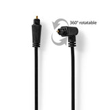 Optikai Audió Kábel | TosLink Dugasz | TosLink Dugasz | Forgatható | 1.00 m | Kerek | PVC | Fekete | Boríték