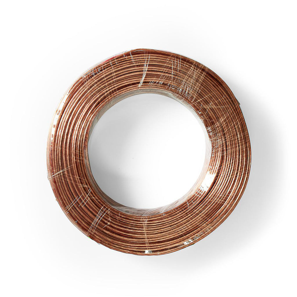 Hangszóró kábel | 2x 0.75 mm² | CCA | 100.0 m | Kerek | PVC | Átlátszó | Zsugor csomagolás