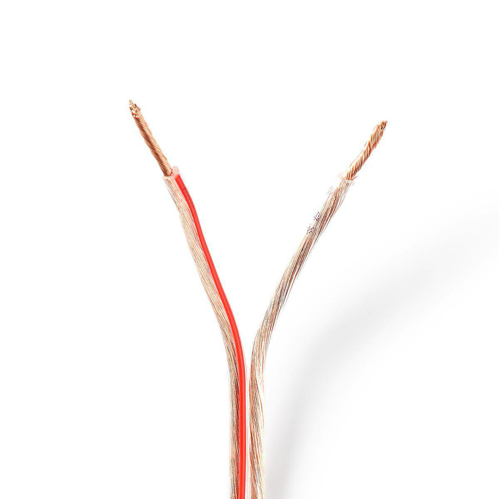 Hangszóró kábel | 2x 1.50 mm² | CCA | 15.0 m | Kerek | PVC | Átlátszó | Zsugor csomagolás