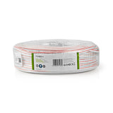 Hangszóró kábel | 2x 1.50 mm² | CCA | 100.0 m | Kerek | PVC | Fehér | Zsugor csomagolás