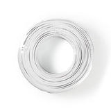 Hangszóró kábel | 2x 1.50 mm² | CCA | 100.0 m | Kerek | PVC | Fehér | Zsugor csomagolás