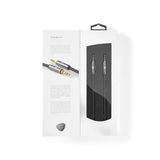 Sztereó audiokábel | 3.5 mm Dugasz | 3.5 mm Dugasz | Aranyozott | 5.00 m | Kerek | Gun Metal Szürke / Szürke | Ablakos Fedő Doboz