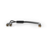 Sztereó audiokábel | 3.5 mm Dugasz | 2 db 3.5 mm-es Aljzat | Aranyozott | 0.20 m | Kerek | Gun Metal Szürke / Szürke | Ablakos Fedő Doboz