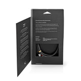 Sztereó audiokábel | 3.5 mm Dugasz | 2x RCA Dugasz | Aranyozott | 1.00 m | Kerek | Gun Metal Szürke / Szürke | Ablakos Fedő Doboz-5