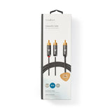 Mélynyomókábel | RCA Dugasz - 2 db RCA Dugasz | 3,0 m | Sötétszürke | Fonott