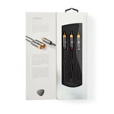 Mélynyomókábel | RCA Dugasz - 2 db RCA Dugasz | 3,0 m | Sötétszürke | Fonott