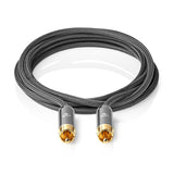 Mélynyomó kábel | RCA Dugasz | RCA Dugasz | Aranyozott | 3.00 m | Kerek | 4.5 mm | Antracit / Gun Metal Szürke | Fedődoboz