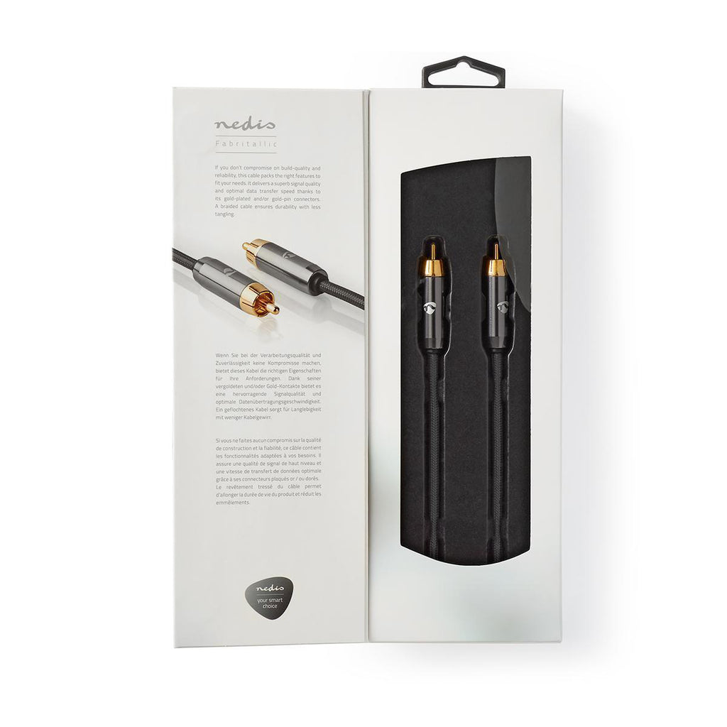 Mélynyomó kábel | RCA Dugasz | RCA Dugasz | Aranyozott | 3.00 m | Kerek | 4.5 mm | Antracit / Gun Metal Szürke | Fedődoboz