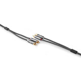 Sztereó audiokábel | 2x RCA Dugasz | 2x RCA Dugasz | Aranyozott | 2.00 m | Kerek | Gun Metal Szürke / Szürke | Ablakos Fedő Doboz