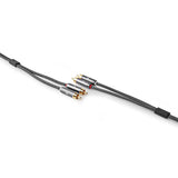 Sztereó audiokábel | 2x RCA Dugasz | 2x RCA Dugasz | Aranyozott | 5.00 m | Kerek | Gun Metal Szürke / Szürke | Ablakos Fedő Doboz