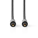 Optikai Audió Kábel | TosLink Dugasz | TosLink Dugasz | 1.00 m | Kerek | Pamutszövet | Fém Szürke/Fém Szürke | Ablakos Fedő Doboz