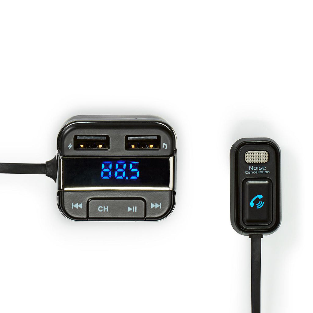 Autós FM-adókészülék | Bluetooth® | Profi Mikrofon | Zajkioltás | MicroSD-kártyanyílás | Kihangosított Hívás | Hangvezérlés | 2 db USB