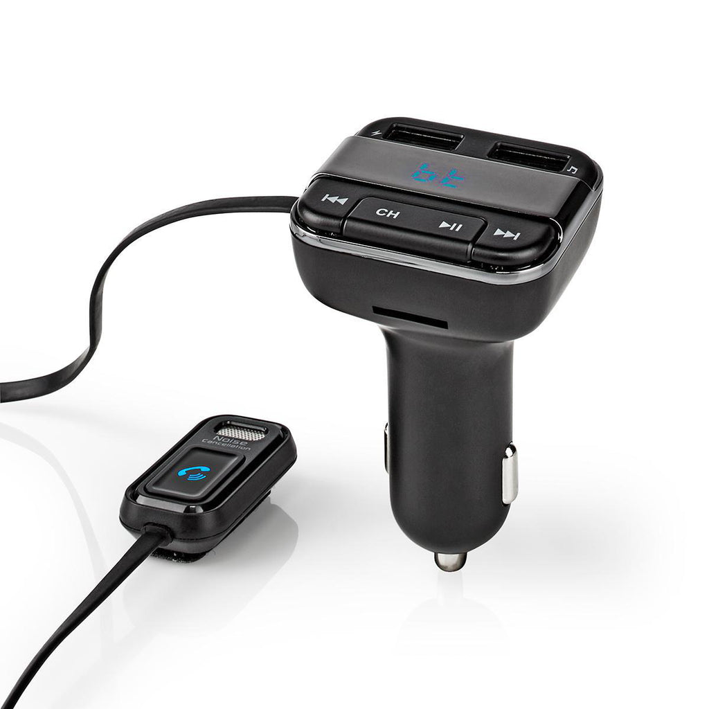 Autós FM-adókészülék | Bluetooth® | Profi Mikrofon | Zajkioltás | MicroSD-kártyanyílás | Kihangosított Hívás | Hangvezérlés | 2 db USB