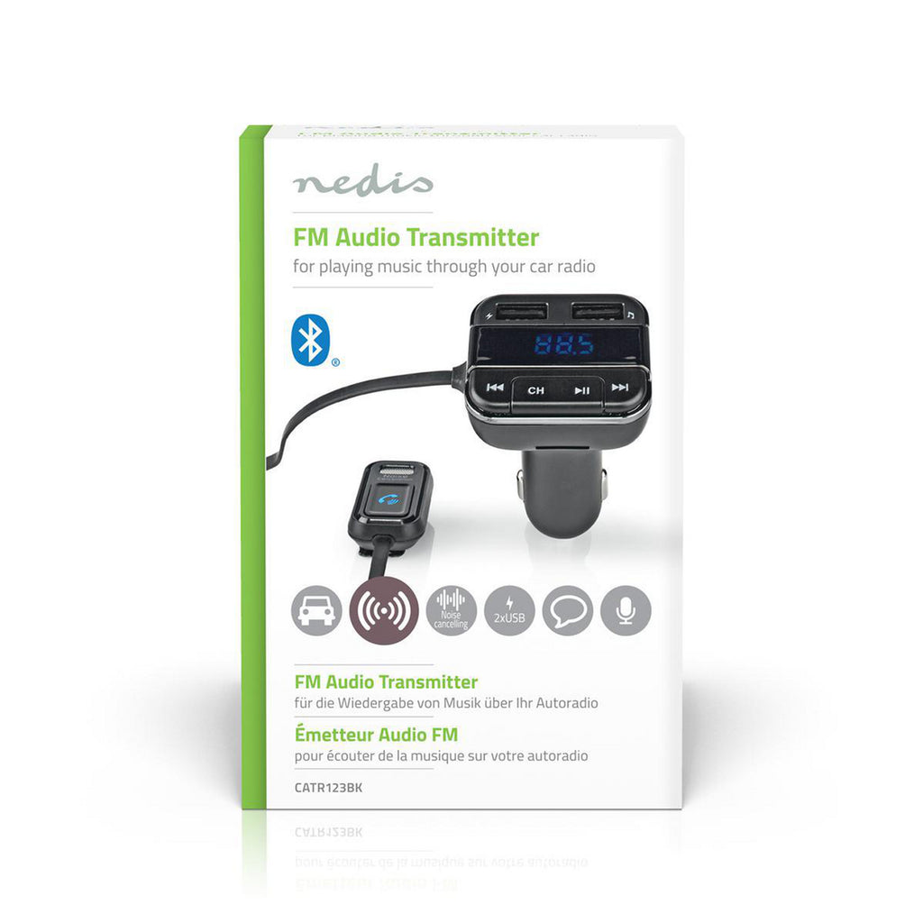 Autós FM-adókészülék | Bluetooth® | Profi Mikrofon | Zajkioltás | MicroSD-kártyanyílás | Kihangosított Hívás | Hangvezérlés | 2 db USB