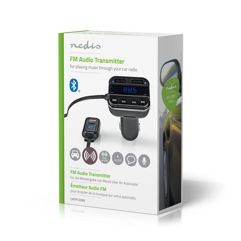 Autós FM-adókészülék | Bluetooth® | Profi Mikrofon | Zajkioltás | MicroSD-kártyanyílás | Kihangosított Hívás | Hangvezérlés | 2 db USB