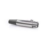 XLR csatlakozó | Egyenes | Aljzat | Nikkelezett | Forrasztás | Bemenő kábel átmérő: 7.0 mm | Fém | Ezüst | 25 db | Műanyag Zacskó