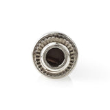 Audió csatlakozó | Egyenes | Aljzat | Nikkelezett | Forrasztás | Bemenő kábel átmérő: 4.0 mm | Fém | Ezüst | 25 db | Műanyag Zacskó