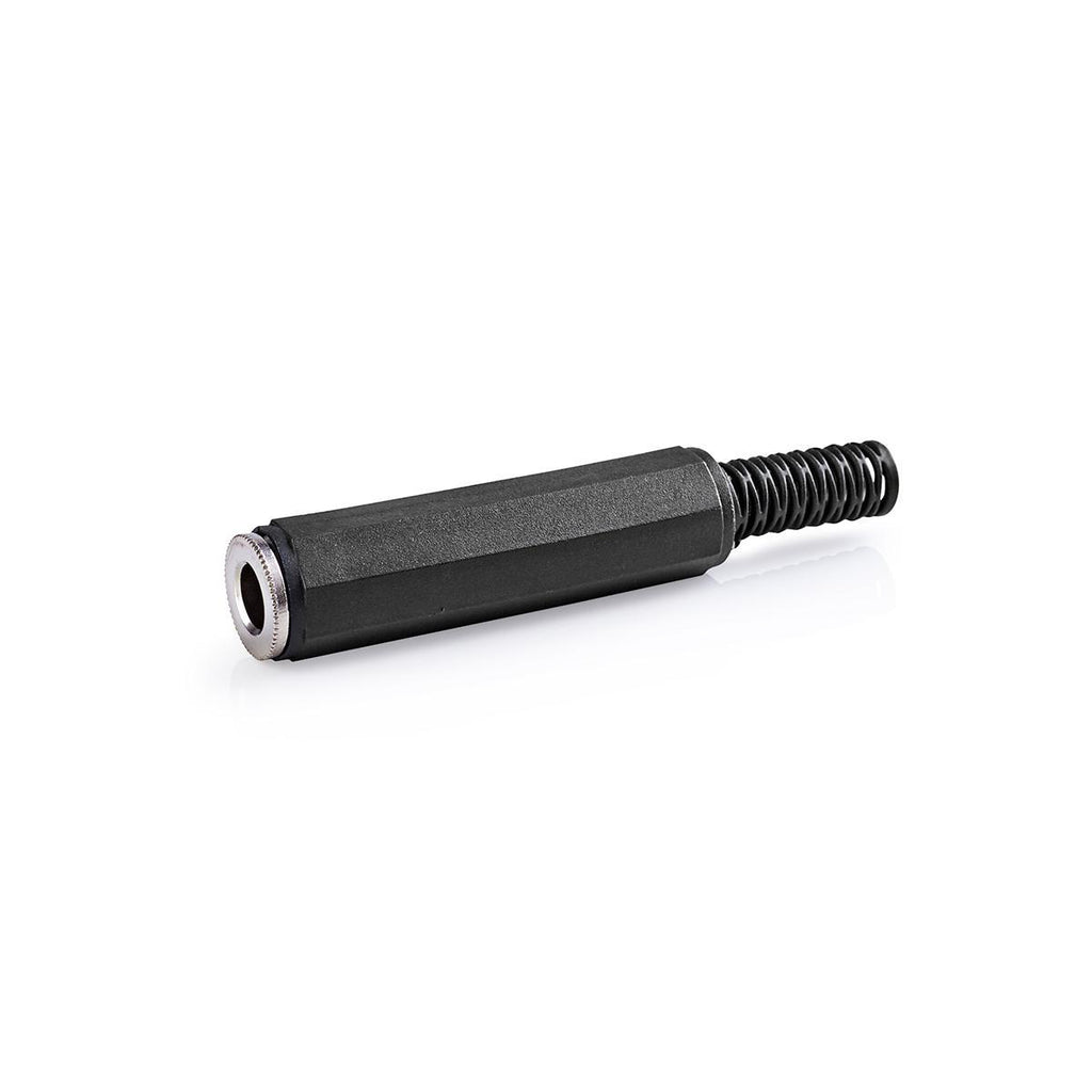 Audió csatlakozó | Egyenes | Aljzat | Nikkelezett | Forrasztó | Bemenő kábel átmérő: 6.0 mm | PVC | Fekete | Műanyag Zacskó | 25 db