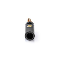 Banán csatlakozó | Egyenes | Dugasz | Aranyozott | Csavar | Bemenő kábel átmérő: 4.5 mm | PVC | Fekete | 25 db | Műanyag Zacskó
