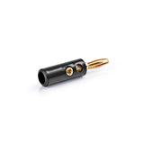 Banán csatlakozó | Egyenes | Dugasz | Aranyozott | Csavar | Bemenő kábel átmérő: 4.5 mm | PVC | Fekete | 25 db | Műanyag Zacskó