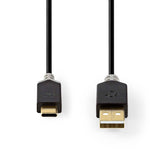 USB kábel | USB 2.0 | USB-A Dugasz | USB-C™ Dugasz | 480 Mbps | Aranyozott | 1.00 m | Kerek | PVC | Antracit | Ablakos Doboz