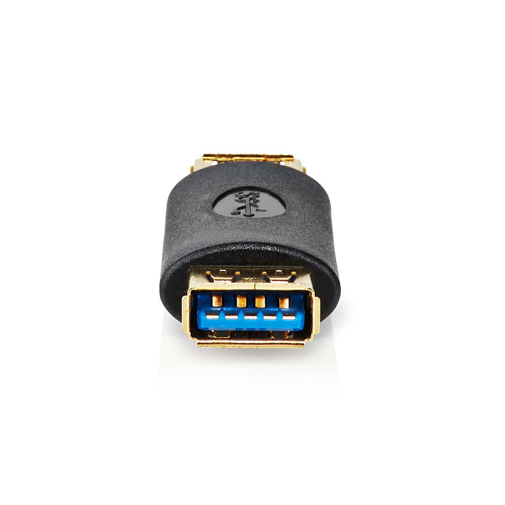 USB-A Adapter | USB 3.2 Gen 1 | USB-A Aljzat | USB-A Aljzat | 5 Gbps | Kerek | Aranyozott | Antracit | Doboz