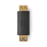 USB-A Adapter | USB 3.2 Gen 1 | USB-A Aljzat | USB-A Aljzat | 5 Gbps | Kerek | Aranyozott | Antracit | Doboz