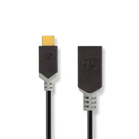 USB adapter | USB 3.2 Gen 1 | USB-C™ Dugasz | USB-A Aljzat | 5 Gbps | 0.15 m | Kerek | Nikkelezett | PVC | Antracit | Doboz