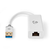 USB-A Adapter | USB 3.2 Gen 1 | USB-A Dugasz | RJ45 Aljzat | 1 Gbps | 0.20 m | Kerek | Aranyozott | PVC | Fehér | Doboz