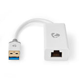 USB-A Adapter | USB 3.2 Gen 1 | USB-A Dugasz | RJ45 Aljzat | 1 Gbps | 0.20 m | Kerek | Aranyozott | PVC | Fehér | Doboz