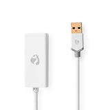 USB-A Adapter | USB 3.2 Gen 1 | USB-A Dugasz | RJ45 Aljzat | 1 Gbps | 0.20 m | Kerek | Aranyozott | PVC | Fehér | Doboz