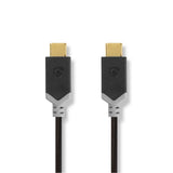 USB kábel | USB 3.2 Gen 1 | USB-C™ Dugasz | USB-C™ Dugasz | 4K@60Hz | 5 Gbps | Nikkelezett | 1.00 m | Kerek | PVC | Antracit | Ablakos Doboz