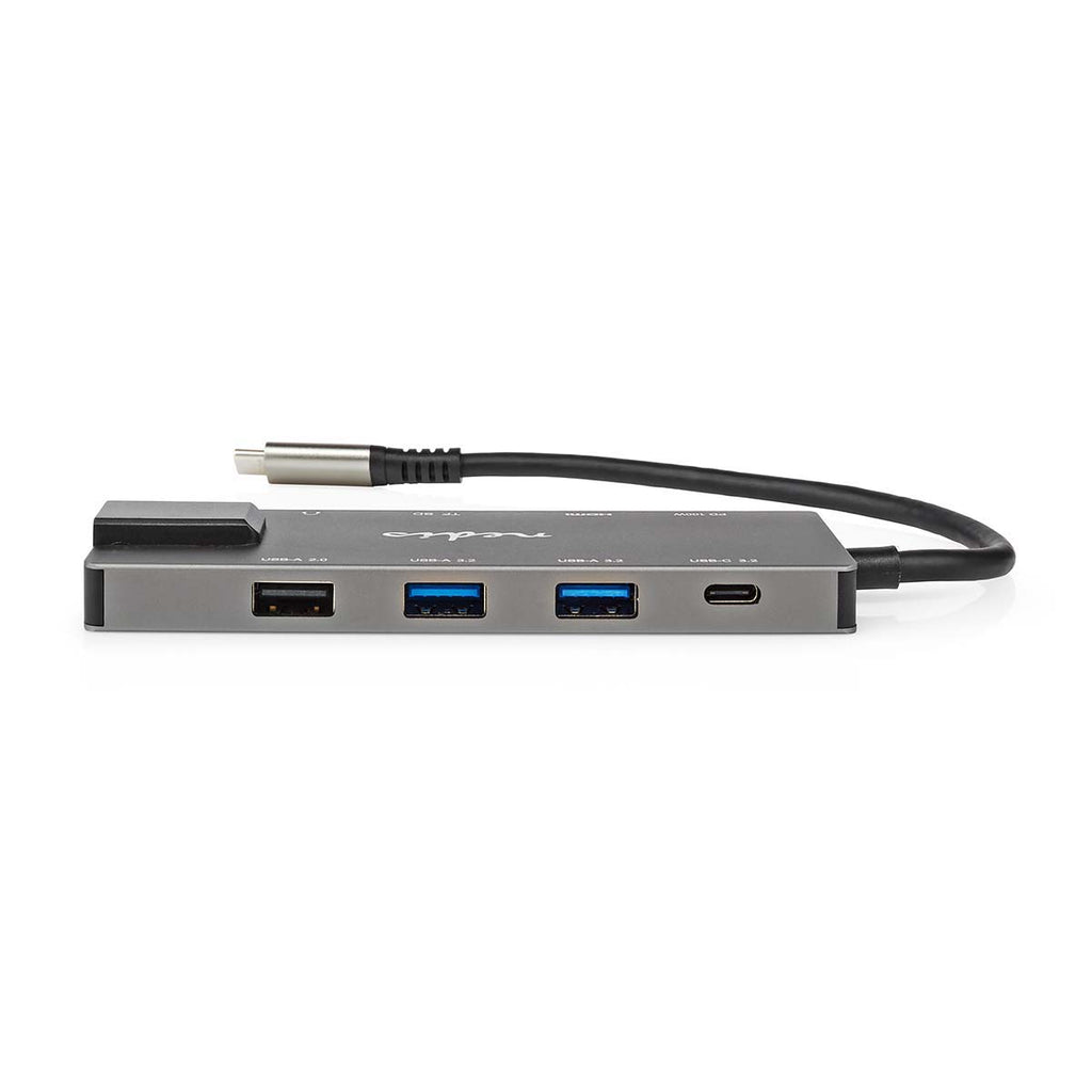 USB Dokkoló Állomás | USB 3.2 Gen 1 | USB-C™ Aljzat | HDMI™ Kimenet / RJ45 Aljzat / SD / 2x USB-C™ / 3.5 mm Aljzat / 3x USB-A Aljzat | 5 Gbps | 0.20 m | Kerek | Aranyozott | PVC | Antracit | Doboz