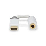 USB adapter | USB 2.0 | USB-C™ Dugasz | 3.5 mm Aljzat | 0.10 m | Kerek | Aranyozott | PVC | Fehér | Doboz
