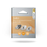 RJ45 csatlakozó | RJ45 Pass Through | Szilárd/szálas FTP CAT6 | Egyenes | Aranyozott | 10 db | PVC | Fehér / Fekete / Szürke | Doboz
