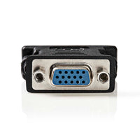 DVI adapter | DVI-I 24+5-Pin Dugasz | VGA Aljzat | Nikkelezett | Egyenes | PVC | Fekete | Doboz-2
