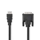 HDMI™ kábel | HDMI™ Csatlakozó | DVI-D 24+1-Érintkezős Dugasz | 1080p | Nikkelezett | 2.00 m | Egyenes | PVC | Fekete | Buborékfólia